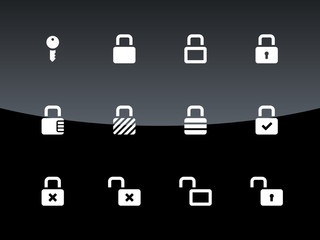 Locks icons on black background.