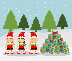 Merry christmas colorful card 