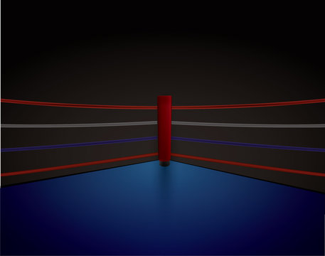 Boxing Ring Red Corner, vector illustration