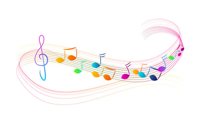 Colorful music notes
