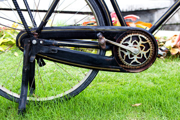Parts of rear an old bicycle © sontayachai