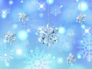 crystal snowflake winter powder snow illustration background vector