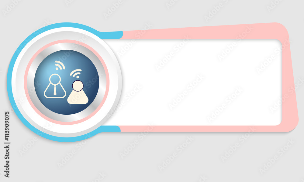 Poster vector abstract box for your text and icon of people