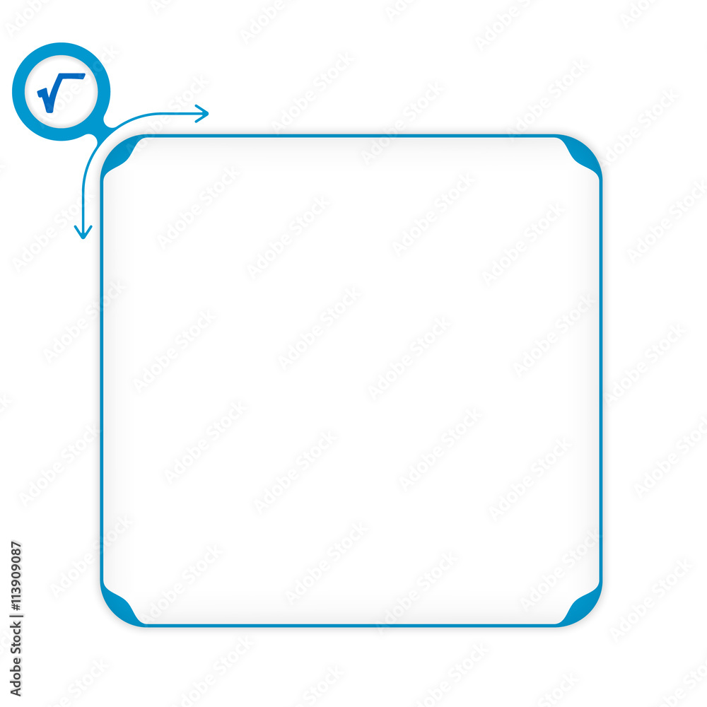 Poster vector blue box to fill your text and square root