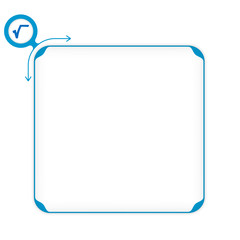 Vector blue box to fill your text and square root