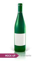 green bottles of wine or cocktail