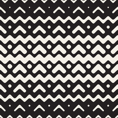 Vector Seamless Chevron ZigZag Rounded Lines Ethnic Pattern