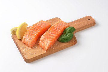 raw salmon fillets