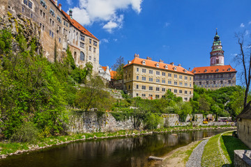 Fototapeta premium Czech Republic, houses.Cesky Krumlov old rural town