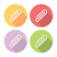 Paper Clip Flat Icons Set