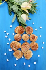 Cookies " roses" with sugar. Buns, roll