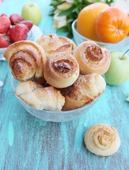 Cookies " roses" with sugar. Buns, roll