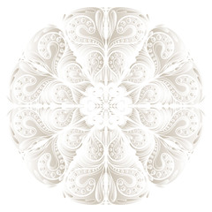 Vector Beautiful Deco Black Mandala, Patterned Design Element, Ethnic Amulet, round floral motif pattern