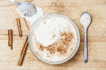 Delicious rice pudding dessert