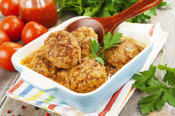 Meat cutlets with cabbage