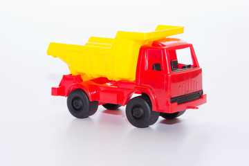 Naklejka premium Color toy car. Isolated on white background