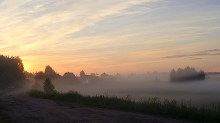 misty sunrise