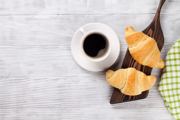 Fresh croissants and coffee