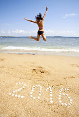 New Year on the sea beach