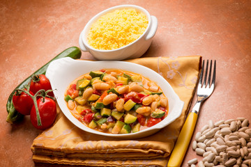 couscous with mixed vegetables and beans