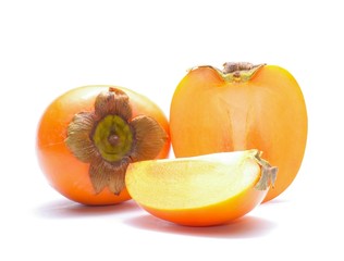 fresh persimmon isolated on white background