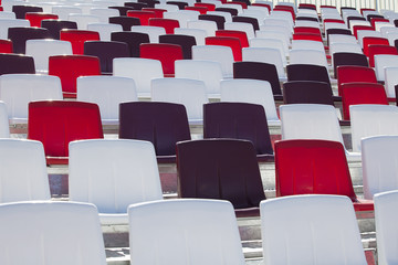 Naklejka premium Colorful empty plastic seats
