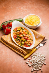 couscous with mixed vegetables and beans