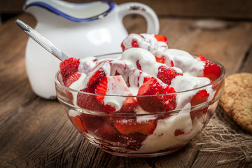 Strawberries with cream.