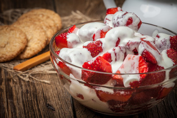 Strawberries with cream.