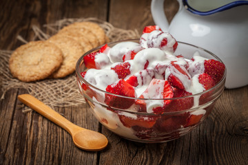 Strawberries with cream.
