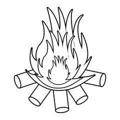 wooden logs and flame,vector graphic