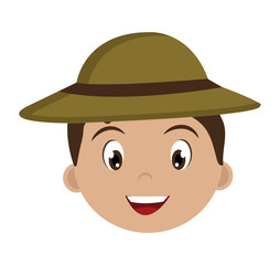 avatar boy with green hat,vector graphic