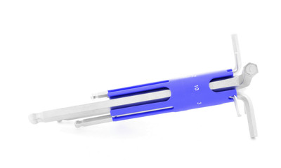 Allen wrench, steel tool for construction, isolated on white background