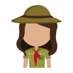 avatar girl wearing colorful clothes and hat,vector graphic