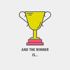 Modern flat Illustration of Golden Cup