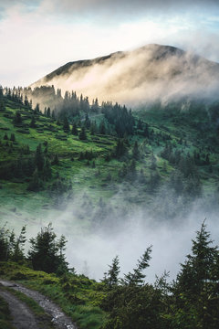 Fototapeta Mountain Peak in Fog