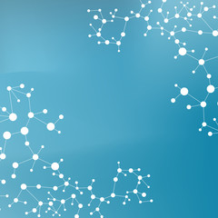 Structure molecule and communication Dna, atom, neurons. Science concept for your design. Connected lines with dots. Medical, technology, chemistry, science background. Vector illustration.