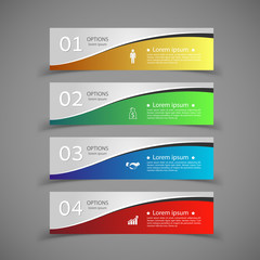 Design infographics number banners template. graphic or website