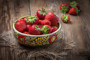 Bunch of ripe strawberrie.