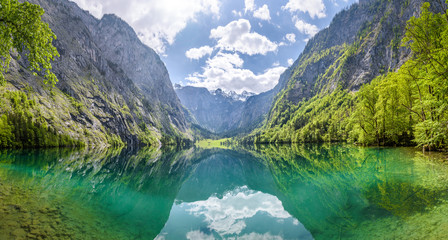 Beautiful Lake Obersee at National Park Berchtesgaden, Bavaria, Germany