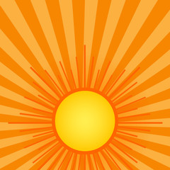 Sun on the sky background