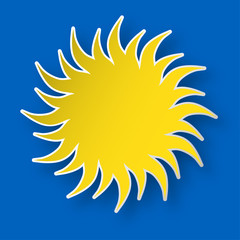 Paper sun on the sky