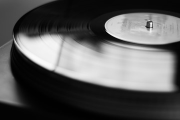 Plattenspieler, Vinyl, schwarz weiß