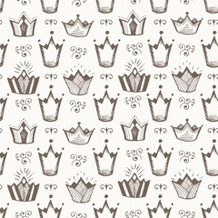 Seamless pattern with crowns