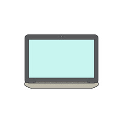 Laptop with blank Screen.