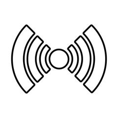 white radar icon with circle and stripes,vector graphic