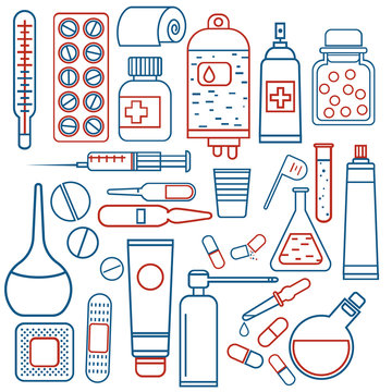 medical objects set
