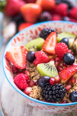 sumer breakfast, berries and cereal
