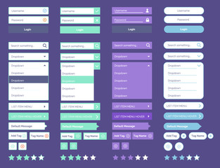 Minimal ui kit web UI elements Mega Collection flat design web elements Icons, web forms, button, check box, media player, pagination and so on