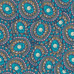 Hand drawn colorful Indian seamless patterns ornaments in boho s